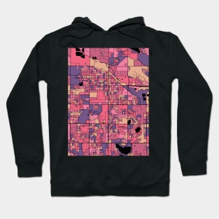 Fort Collins Map Pattern in Purple & Pink Hoodie